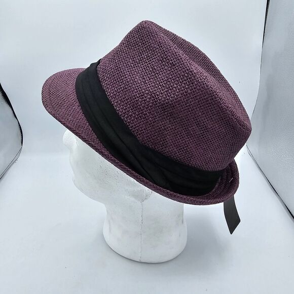 Men’s Milani Designed in Italy 100% Straw Hat Size L/xl Purple Brand New - Picture 4 of 6